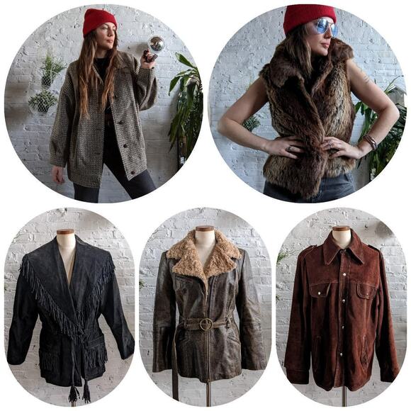 Vintage Afghan Penny Lane Fur Leather Suede Modern Furry Jacket Coat 70s 80s - Picture 3 of 5